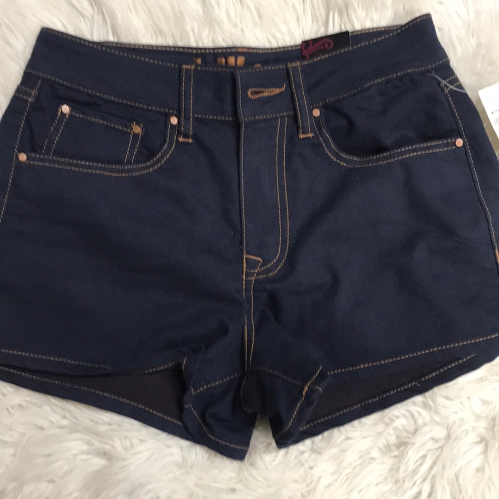 High rise denim shorts